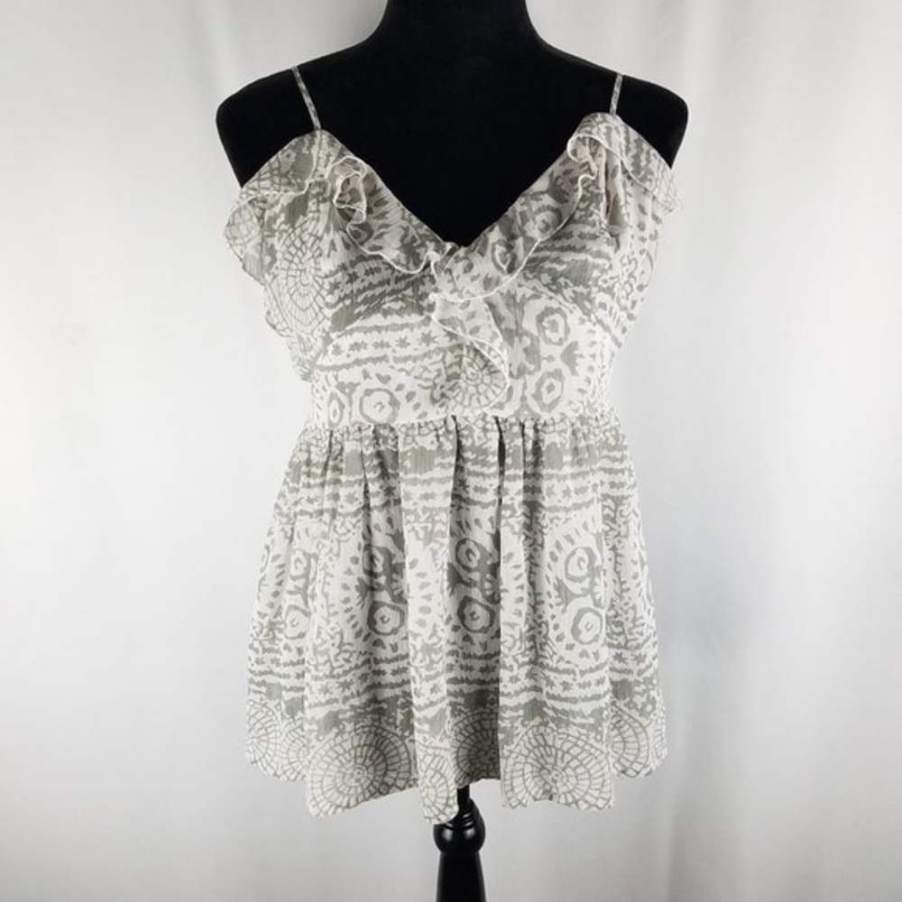 Kirra‎ top sleeveless ruffle front empire XL